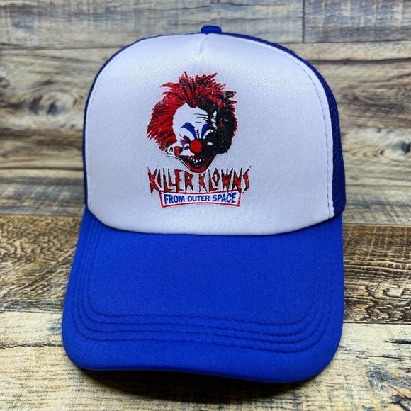 Killer Klowns From Outer Space Mens Trucker Hat Blue Snapback 80s Horror Movie - Picture 2 of 8